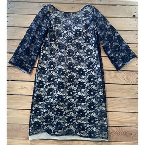 Vintage JR THEME 3/4 Sleeve Knee Length Lace Dress